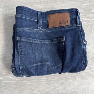 Mavi 38x32 Men's Zach Straight leg Jeans - Dark Blue